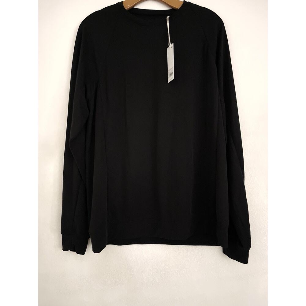 Cozy Earth Modal Raglan Sleeve Pullover Sweatshirt Men S Black Stretch Lounge